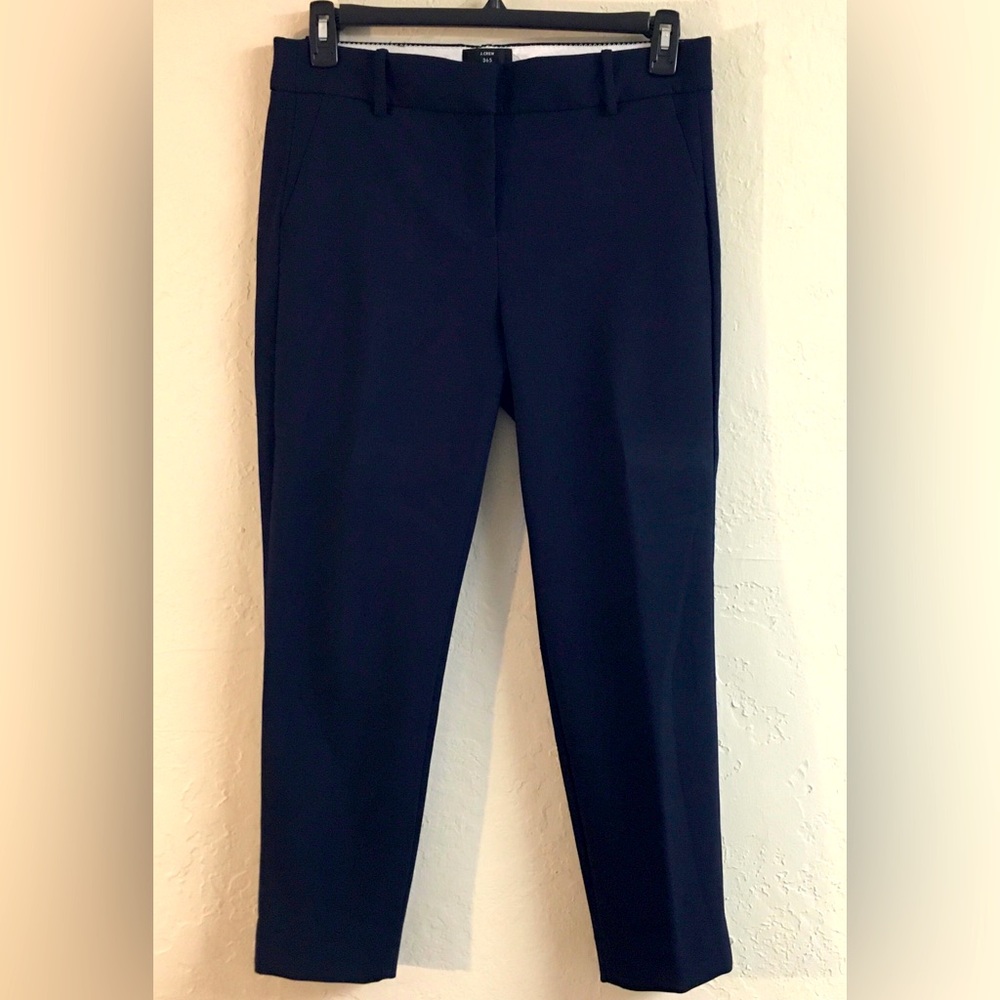 J Crew 365 Tappered Leg Trousers Size 10 Blue Professional Work Wear Business